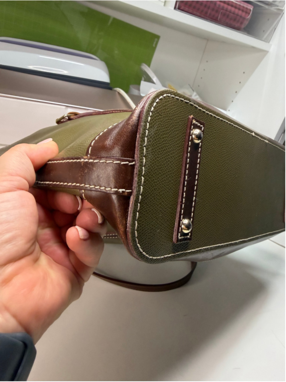 Women's Dooney & Bourke Handbag One Size Olive and Brown - Picture 4 of 13